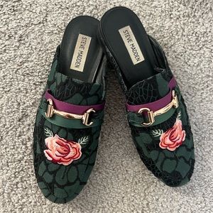 Steve Madden Kandi Green Floral Mules